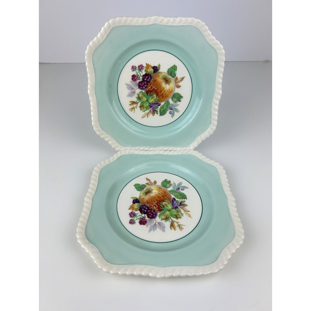 Johnson Bros California Luncheon Square Plates 7.5" Fruit‎ England Set of 2